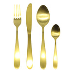 Cutlery Sets Stainless Steel Brushed Gold 16 32 pc Spoon Knife Fork Set Light Glim&Glam