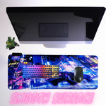 Cyberpunk Night City Dystopian DS5 LED Mouse Mat Mouse Pad 7 led lights smooth surface