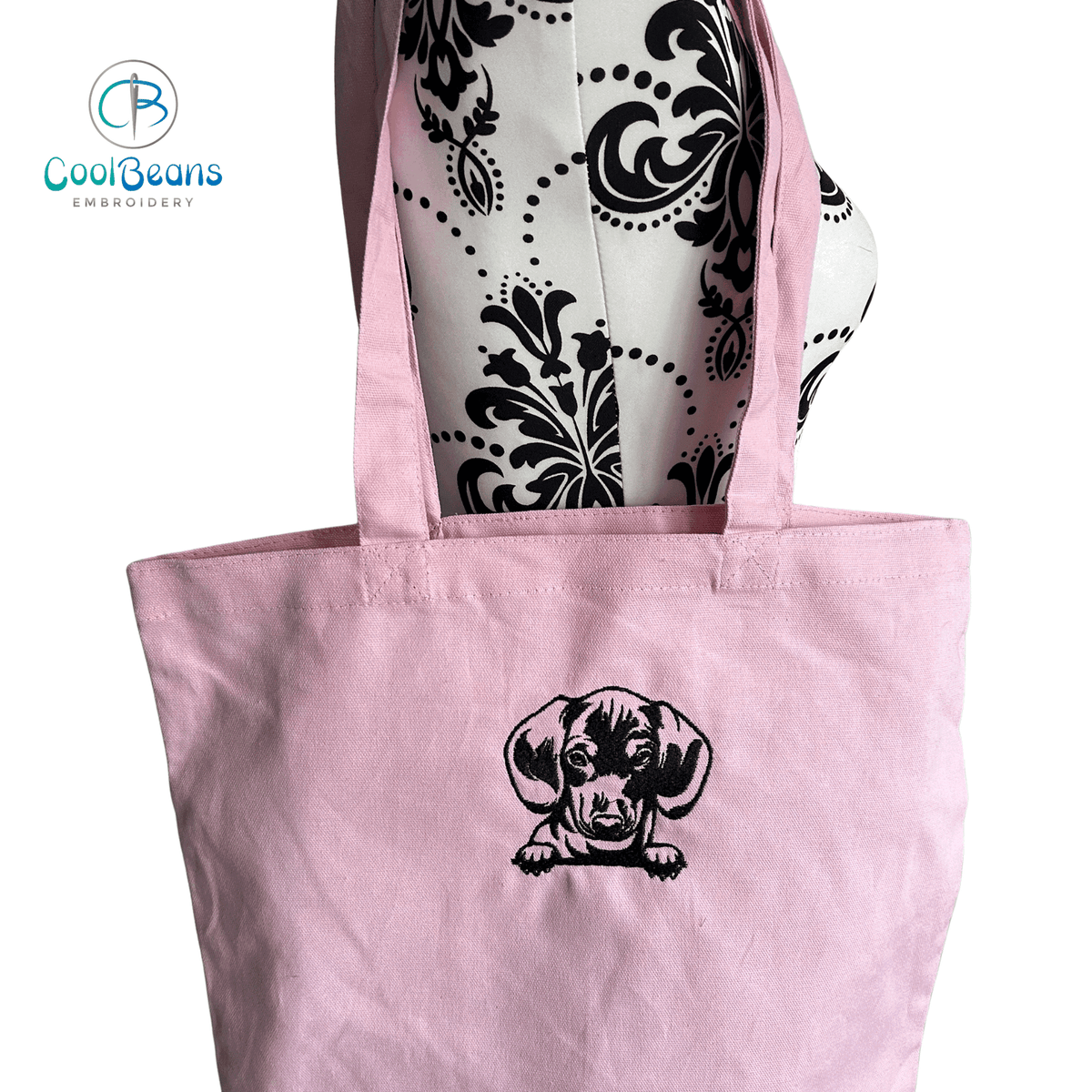 Dachcshund Mom Dog Tote / Shopper Bag - Personalised PINK