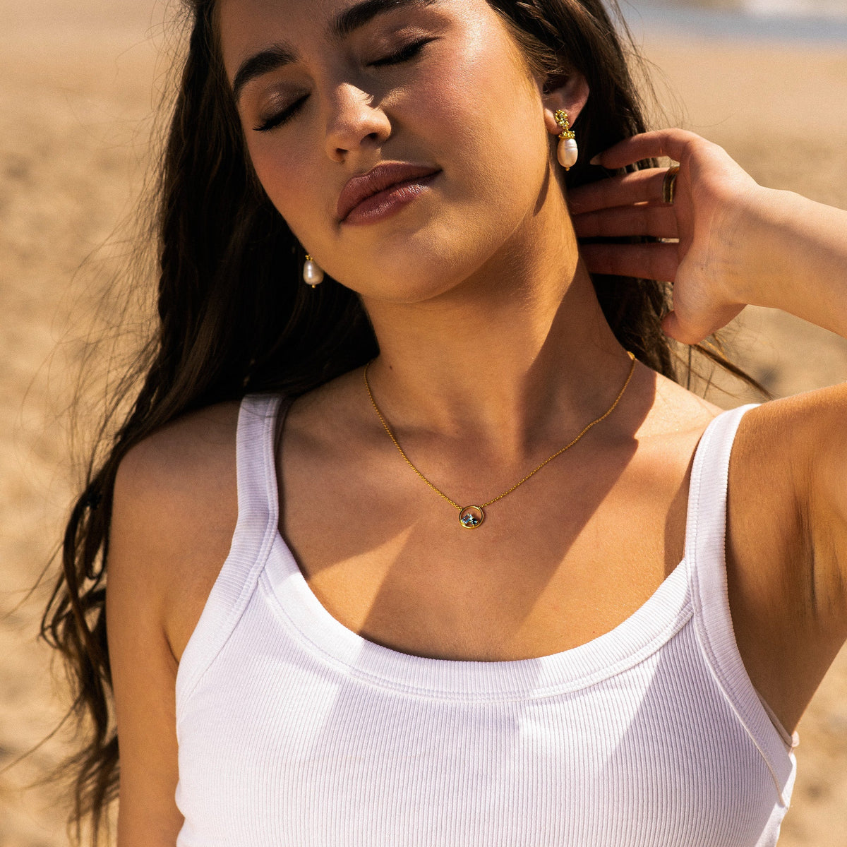 Dainty London Gold Baroque Pearl Earrings - Lyra