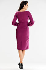 Awama Long Sleeve Fitted Day Dress