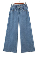Dusk Blue Medium Wash Super Wide Leg Denim Pants