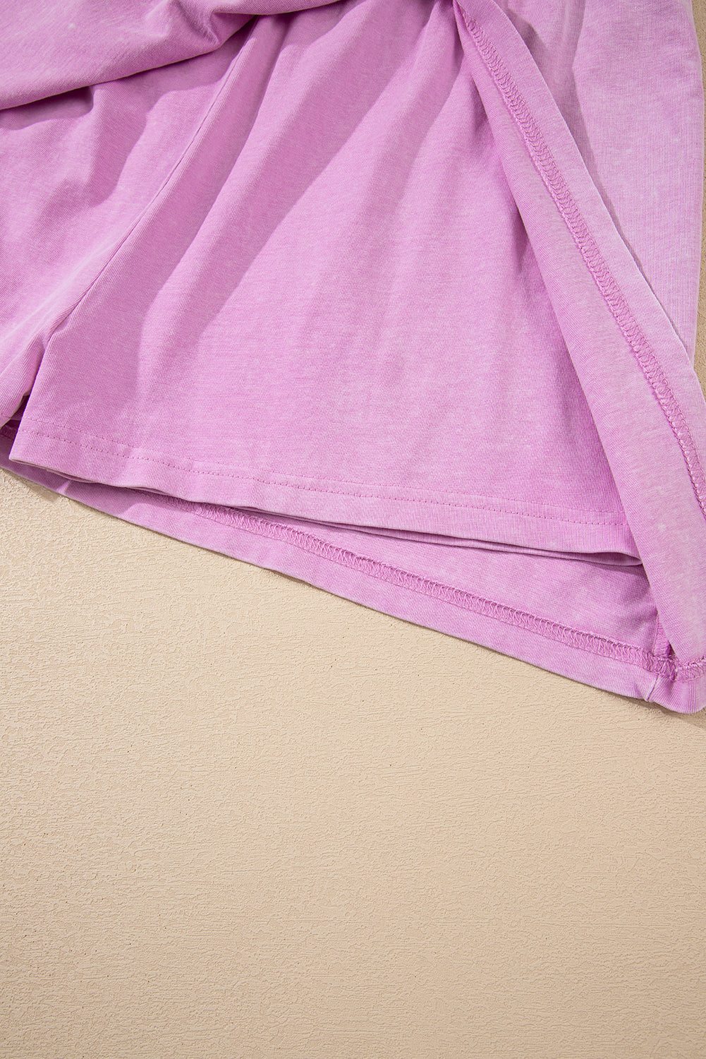 Two Piece Mineral Wash Cotton Loungewear Set