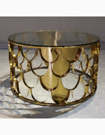 Gold Nesting Coffee Table, Marble
