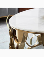 Gold Nesting Coffee Table, Marble
