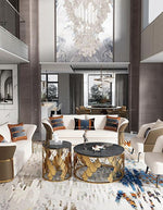 Gold Nesting Coffee Table, Marble