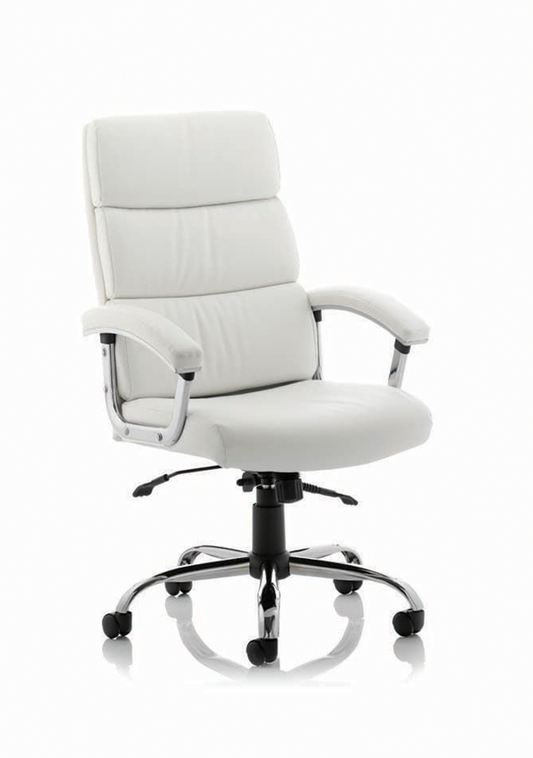 Desire High Back Leather Executive Office Chair with Arms White
