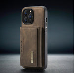 Detachable Magnetic Leather Case for Iphone 2 in 1 Coffee