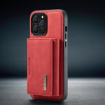Detachable Magnetic Leather Case for Iphone 2 in 1 Red