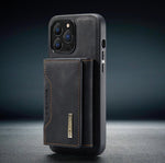 Detachable Magnetic Leather Case for Iphone 2 in 1 Black