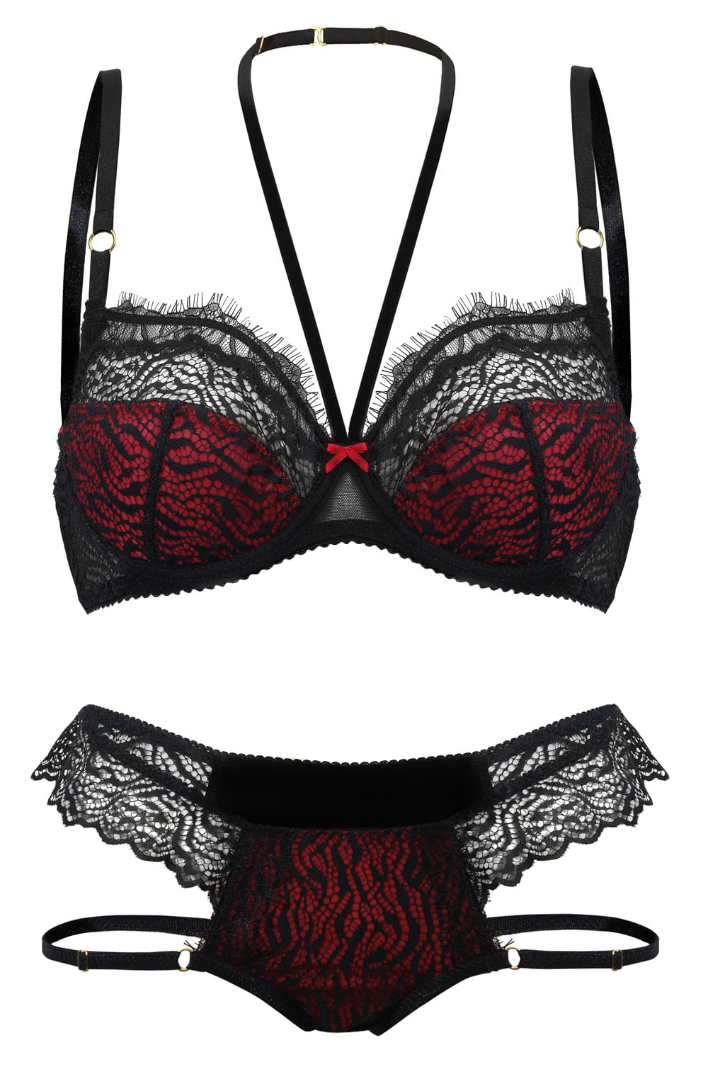 Confidante Devil Lace Bra Red and Black