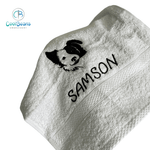 Dog Towels - Border Collie - Personalised WHITE