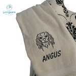 Dog Towels - Cavalier King Charles - Personalised CREAM IMAGE & TEXT