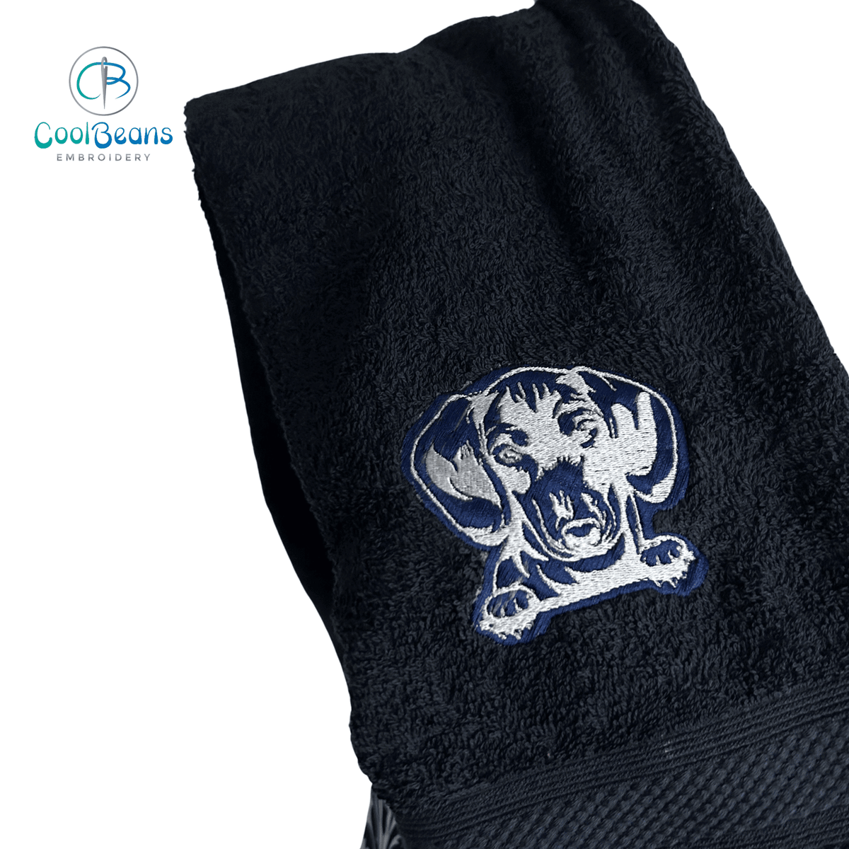 Dog Towels - Dachshund a - Personalised NAVY