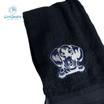Dog Towels - Dachshund a - Personalised NAVY