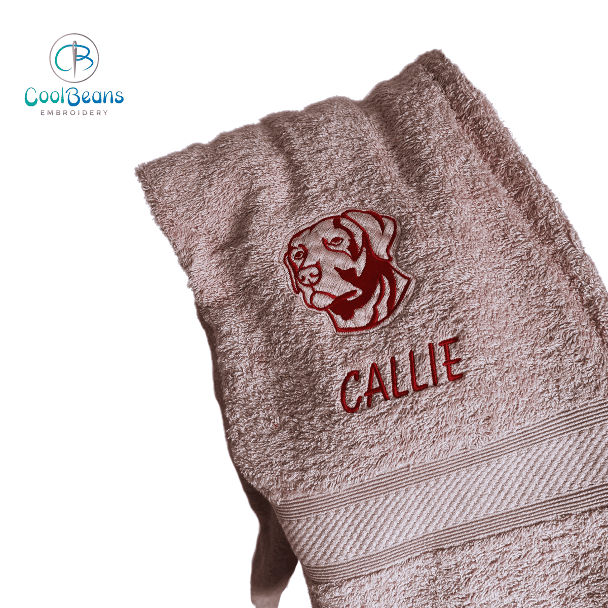 Dog Towels - Labrador Retriever - Personalised DUSKY PINK