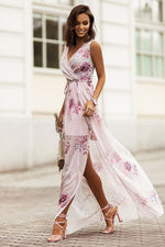 IVON Dolores Elegant Cocktail Chiffon Maxi Dress