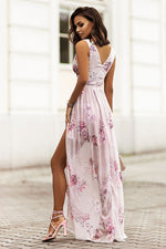 IVON Dolores Elegant Cocktail Chiffon Maxi Dress