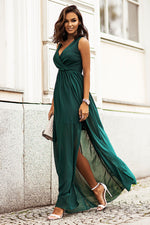 IVON Dolores Elegant Cocktail Chiffon Maxi Dress