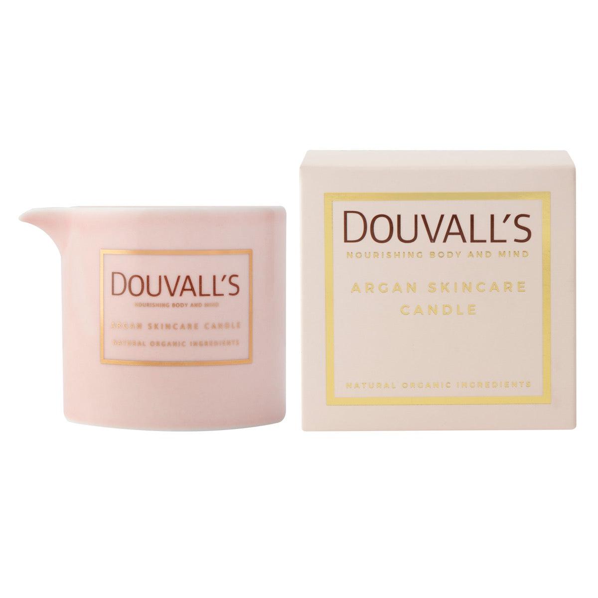 Douvall's Organic Argan Skincare Candle, Orange & Frankincense 180g | Intensely Nourishing Body Treatment