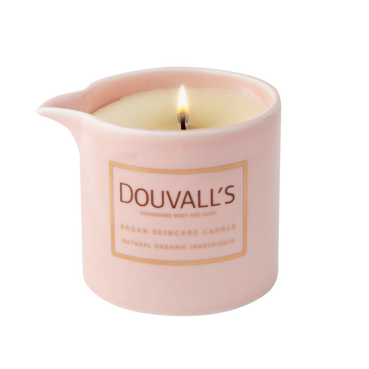 Douvall's Organic Argan Skincare Candle, Orange & Frankincense 180g | Intensely Nourishing Body Treatment