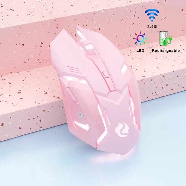 Dual-mode Bluetooth Battery Wireless Gaming Mouse Pink