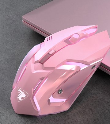 Dual-mode Bluetooth Battery Wireless Gaming Mouse Pink Bluetooth