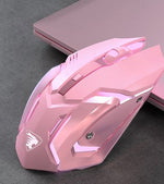 Dual-mode Bluetooth Battery Wireless Gaming Mouse Pink Bluetooth