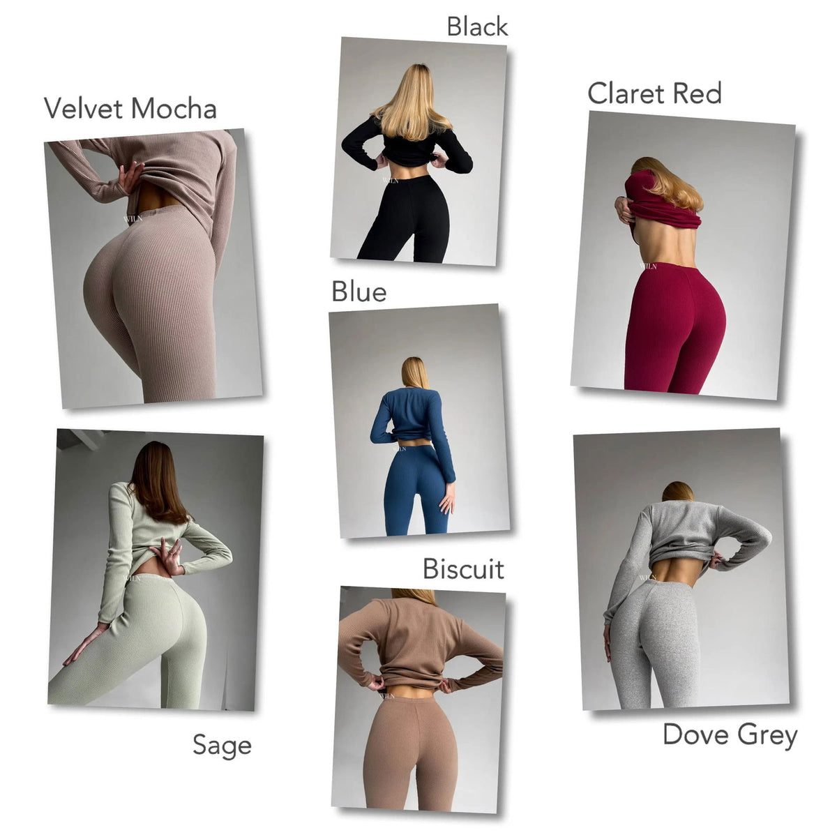 EASE Personalised Two Piece Ribbed Cotton Loungewear Set Brown