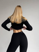 EASE Personalised Two Piece Ribbed Cotton Loungewear Set Black