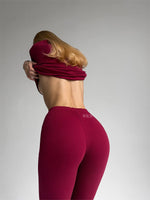 EASE Claret Red Personalised Two Piece Ribbed Cotton Ladies Loungewear Set