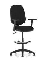 Eclipse Plus I Medium Back Task Operator Office Chair with Hi Rise Draughtsman Kit Charcoal Fabric With Loop Arms