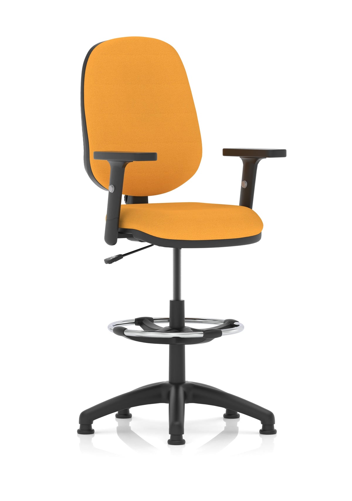 Eclipse Plus I Medium Back Task Operator Office Chair with Hi Rise Draughtsman Kit Bespoke Senna Yellow With Height Adjustable Arms
