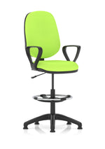 Eclipse Plus I Medium Back Task Operator Office Chair with Hi Rise Draughtsman Kit Bespoke Myrrh Green With Loop Arms