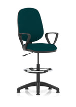Eclipse Plus I Medium Back Task Operator Office Chair with Hi Rise Draughtsman Kit Bespoke Maringa Teal With Loop Arms