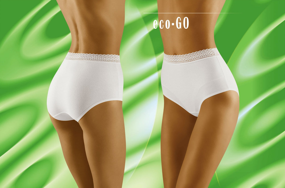 Wolbar Eco-Go Lace Trim High Waist Briefs White