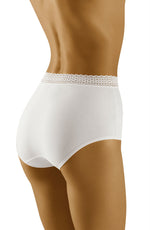 Wolbar Eco-Go Lace Trim High Waist Briefs White