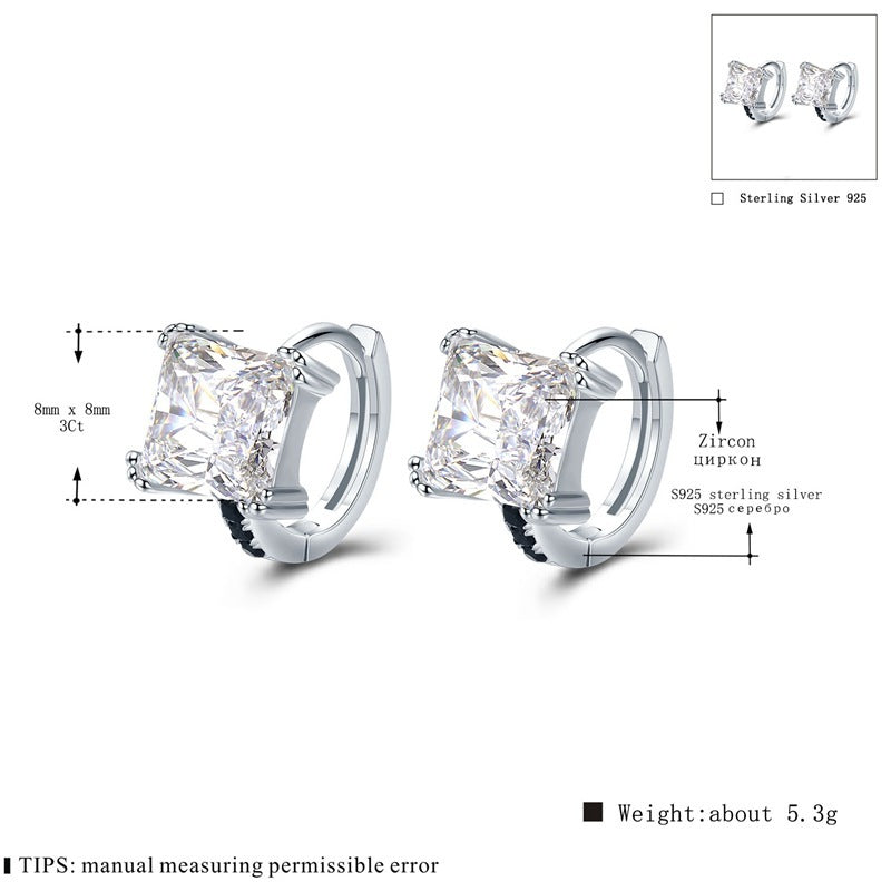 Eden Sterling 925 Silver 3 Carat Zircon Earrings