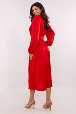 Elegant Belted Shirt Cocktail Evening Long Dress | Lakerta