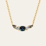 Dainty London Elegant Topaz Cluster Gold Necklace - Zaria