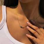 Dainty London Elegant Topaz Cluster Gold Necklace - Zaria