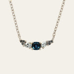 Dainty London Elegant Topaz Cluster Silver Necklace - Zaria