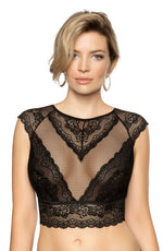 Roza Ellba Black Tulle LaceTop