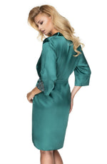 Irall Emerald Satin Dressing Gown Green