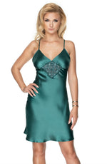 Irall Emerald III Satin Nightdress Dark Green