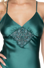 Irall Emerald III Satin Nightdress Dark Green