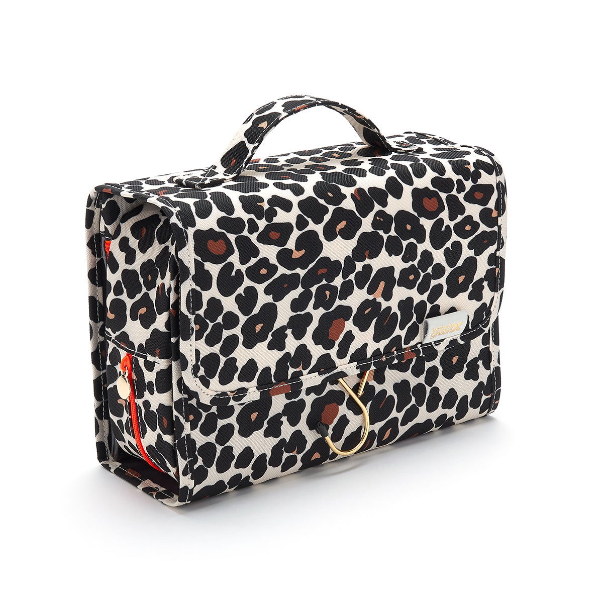 'Emma' 3 in 1 Hanging Wash Bag in Leopard Tan