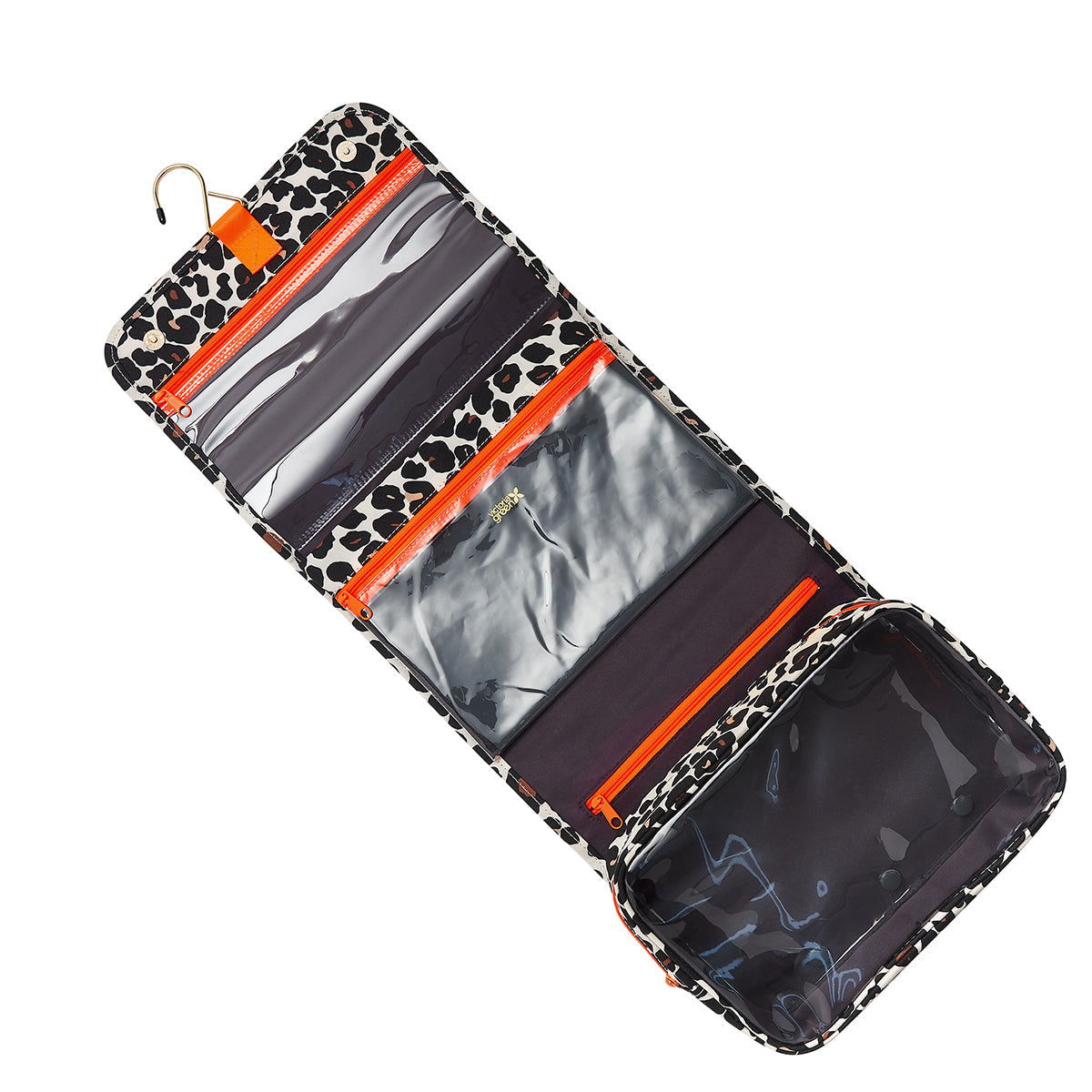 'Emma' 3 in 1 Hanging Wash Bag in Leopard Tan