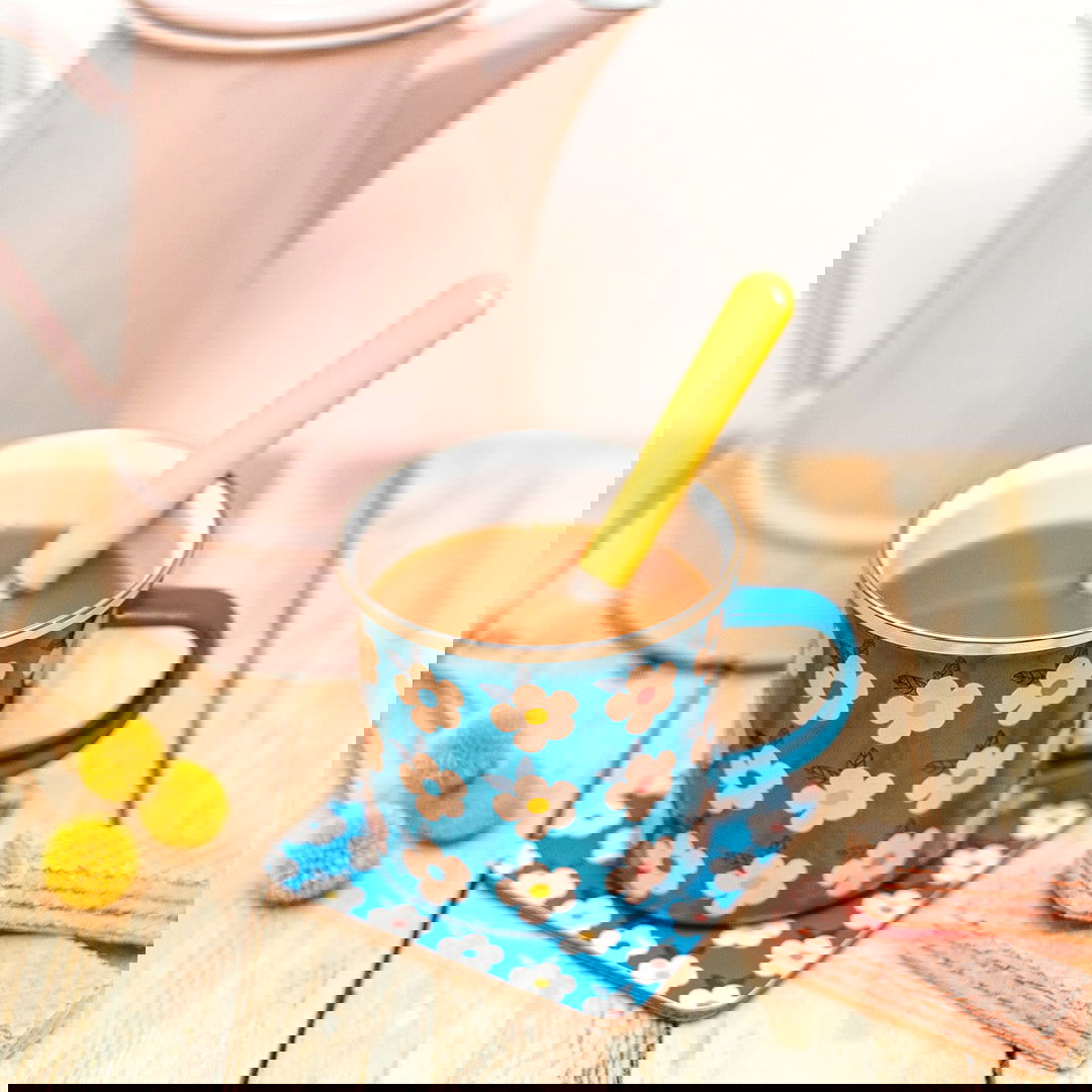 Enamel Mug & Coaster Set - Midnight Navy Blue - Enamelhappy Blue