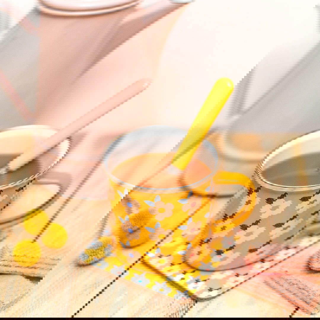 Enamel Mug & Coaster Set - Rose Pink Matching -Enamelhappy